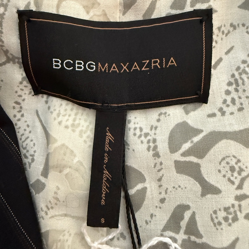 BCBGMAXAZRIA Marilyn Navy Wool Pinstripe Blazer Brand New S Office Siren $298 - Picture 6 of 13